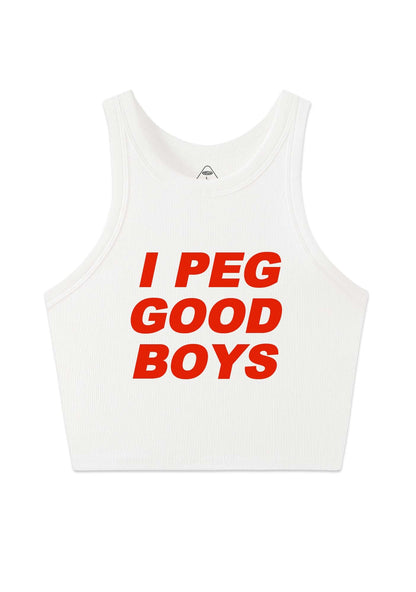 I Peg Good Boys Y2K Crop Tank Top Cherrykitten