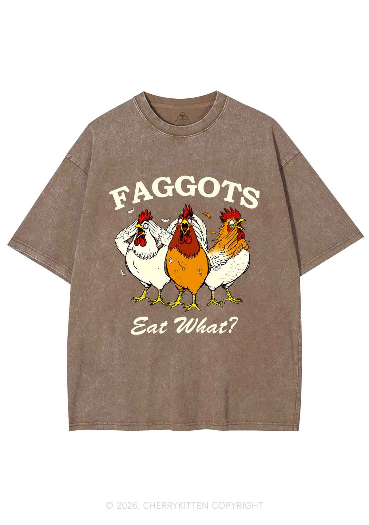 Faggots Eat What Pride Y2K Shirts Washed Tee Cherrykitten