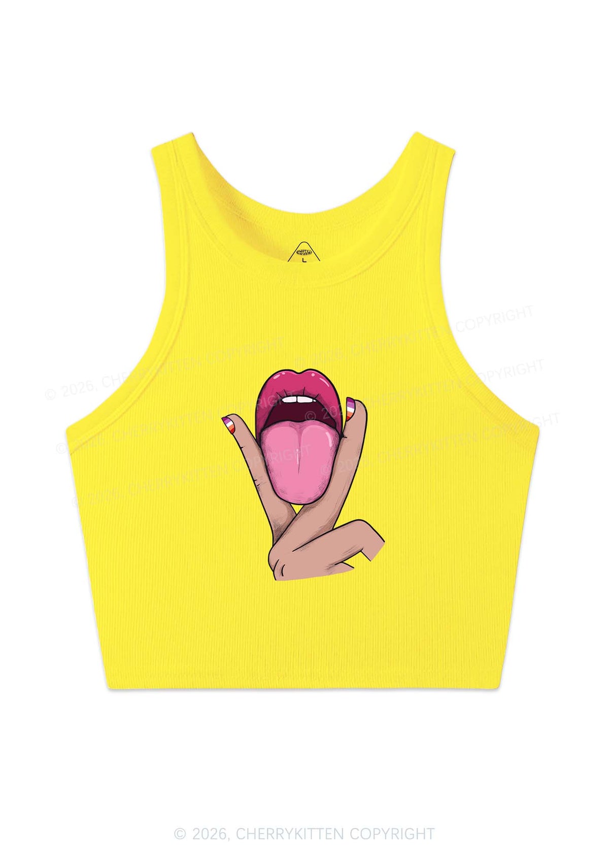 Lesbian Kissing Pride Y2K Crop Tank Top Cherrykitten