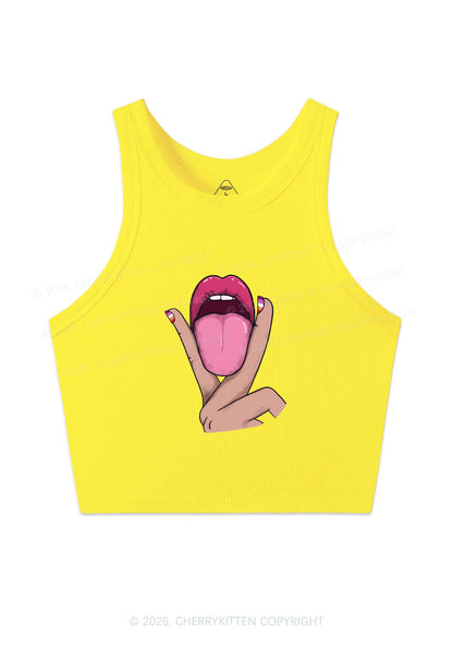 Lesbian Kissing Pride Y2K Crop Tank Top Cherrykitten