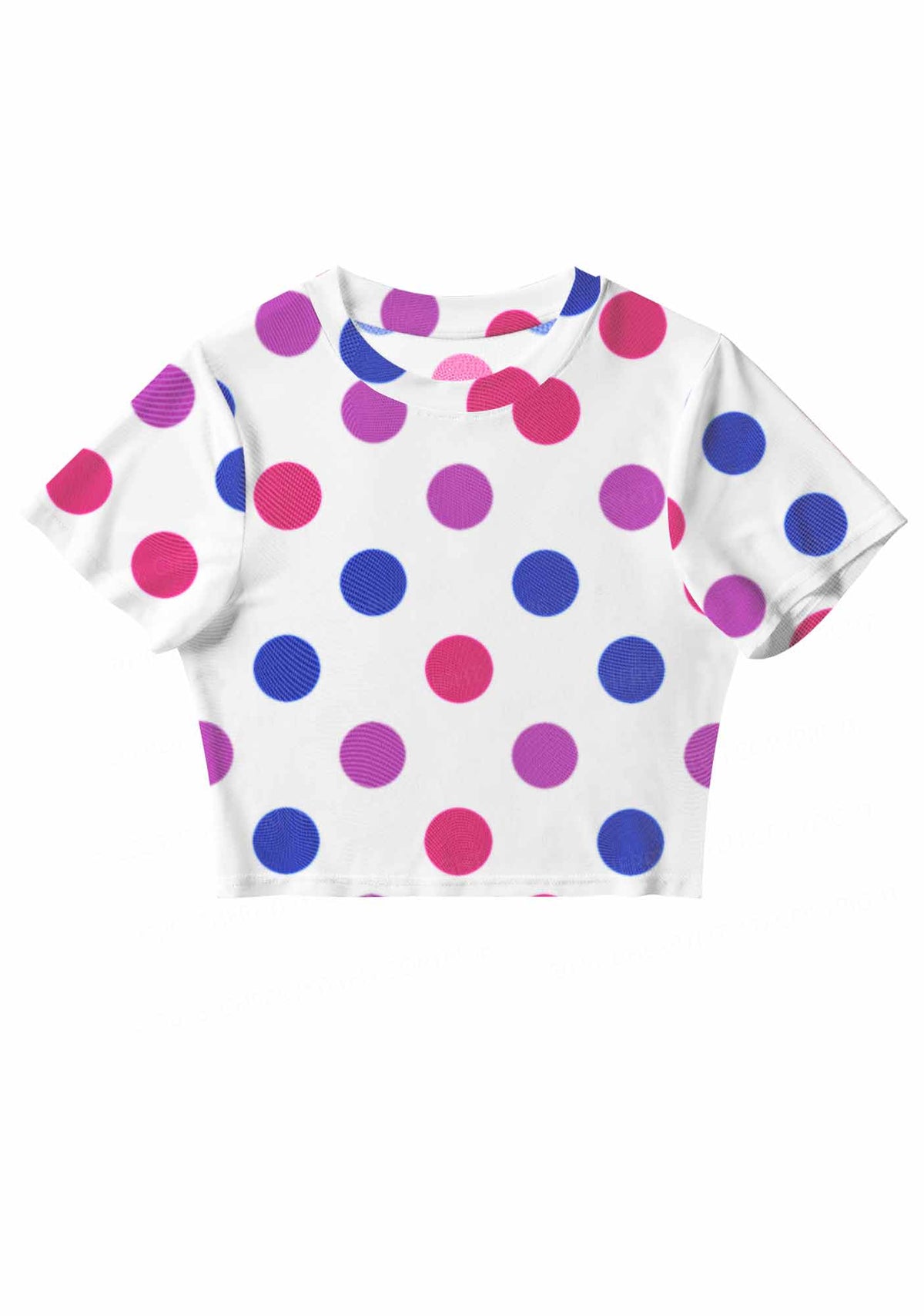 Bisexual Dots On White Pride Y2K Mesh Crop Top Cherrykitten