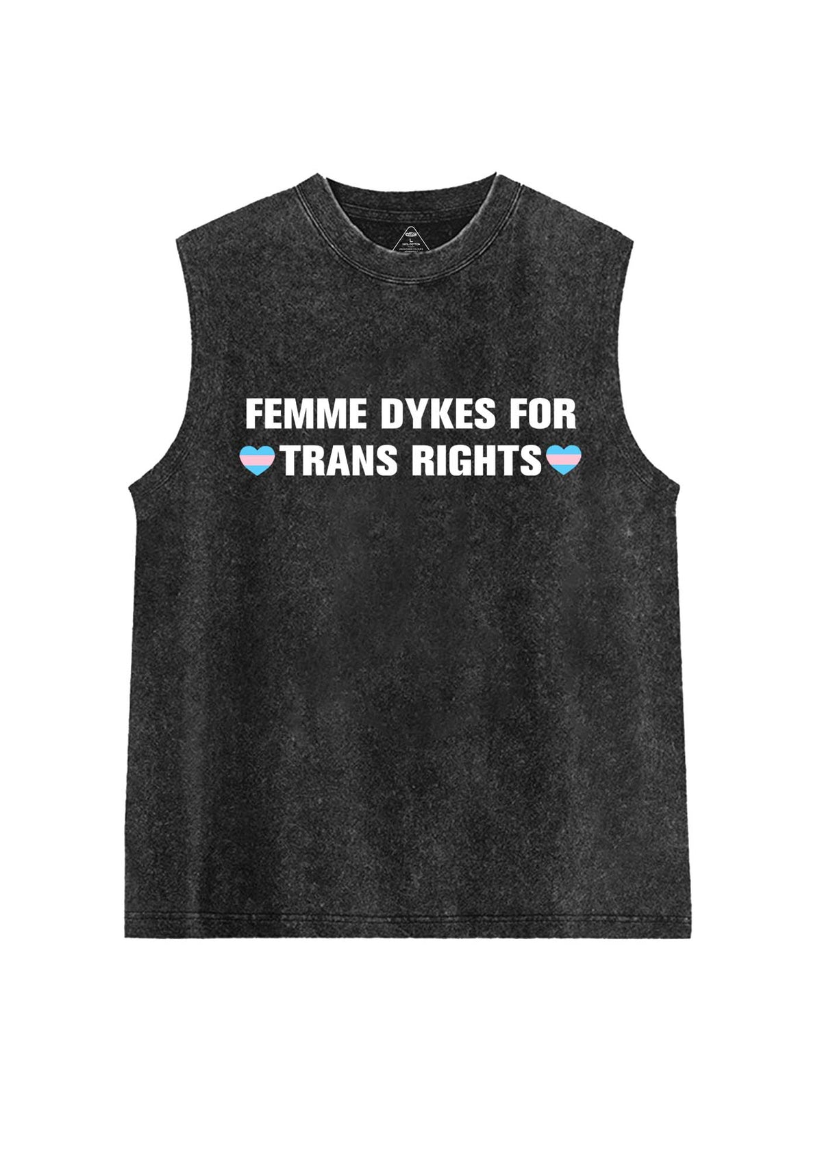 Femme Dykes For Trans Rights Pride Y2K Washed Muscle Tank Cherrykitten
