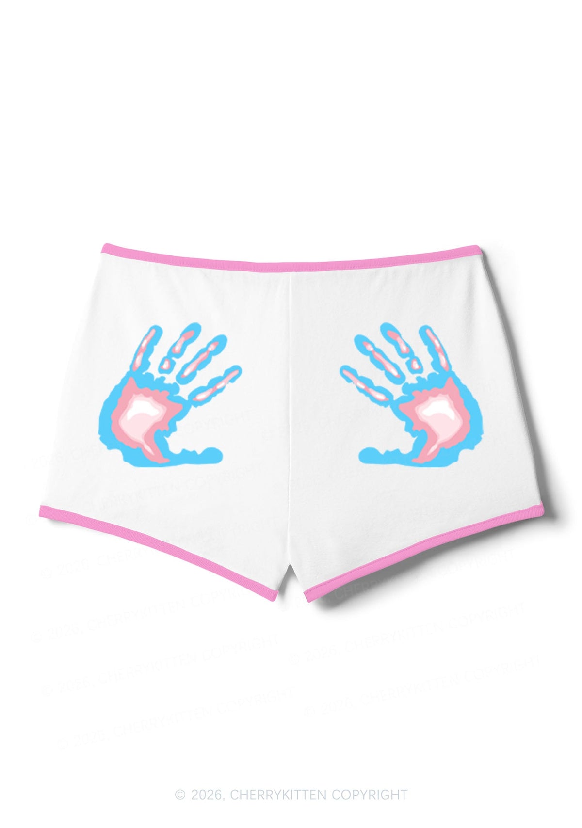 Trans Thermal Hands Pride Y2K Booty Shorts Cherrykitten