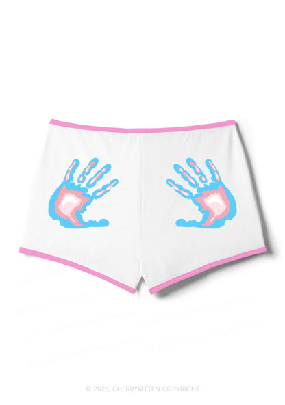 Trans Thermal Hands Pride Y2K Booty Shorts Cherrykitten