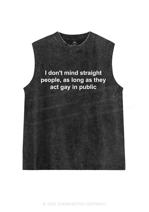 Act Gay In Public Pride Y2K Washed Muscle Tank Cherrykitten