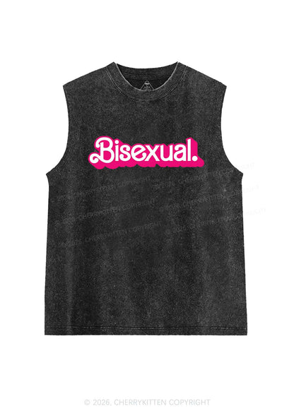 Pink Bisexual Pride Y2K Washed Muscle Tank Cherrykitten