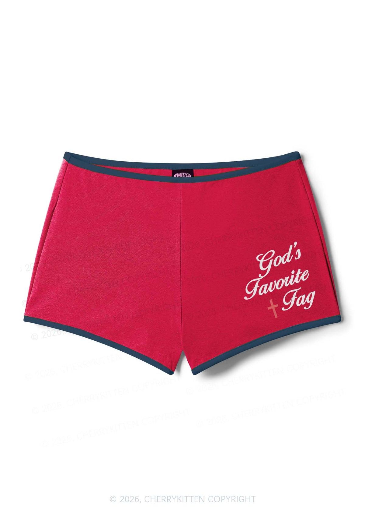 Gods Favorite Fag Pride Y2K Booty Shorts Cherrykitten