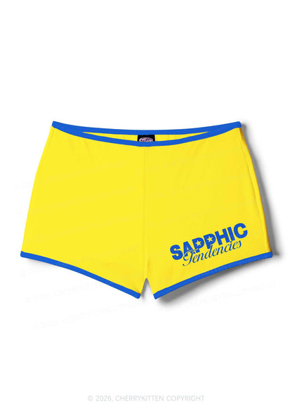 Sapphic Tendencies Pride Y2K Booty Shorts Cherrykitten