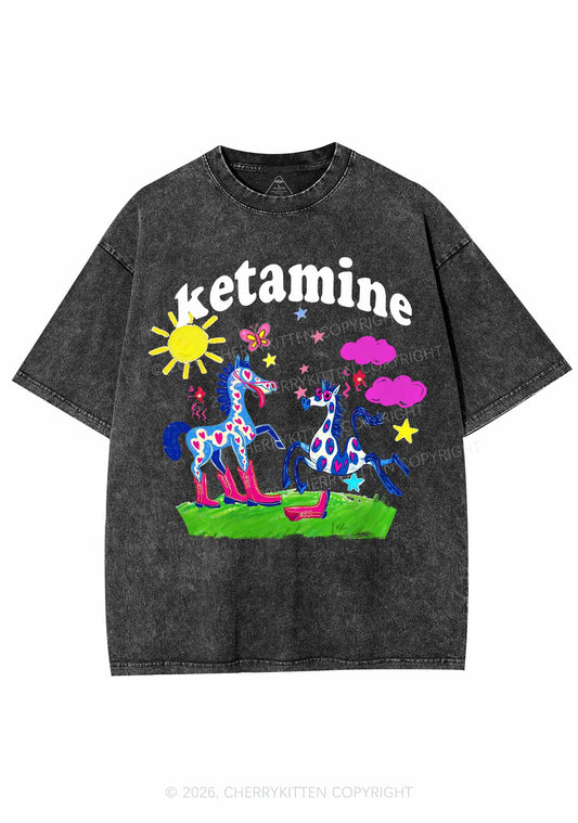 Heart Spotted Pony Y2K Shirts Washed Tee Cherrykitten