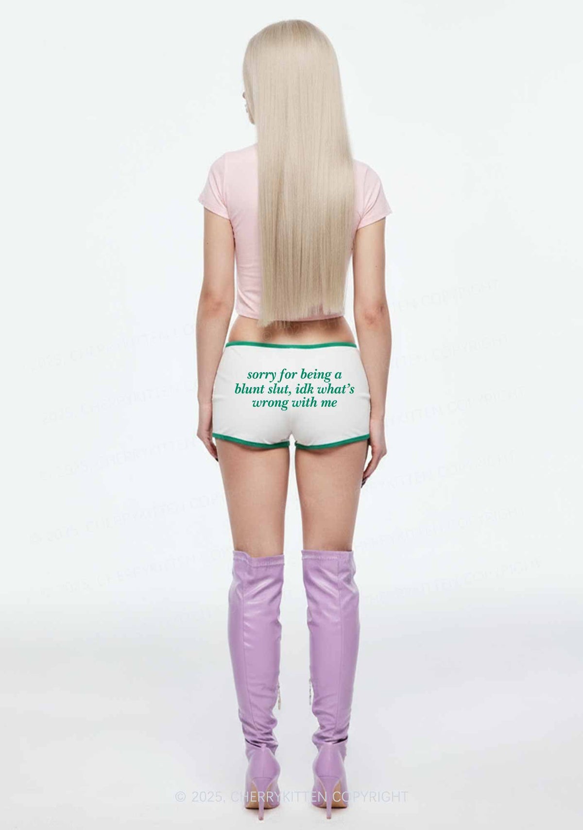 Sorry For Being A Blunt Slxt Y2K Booty Shorts Cherrykitten