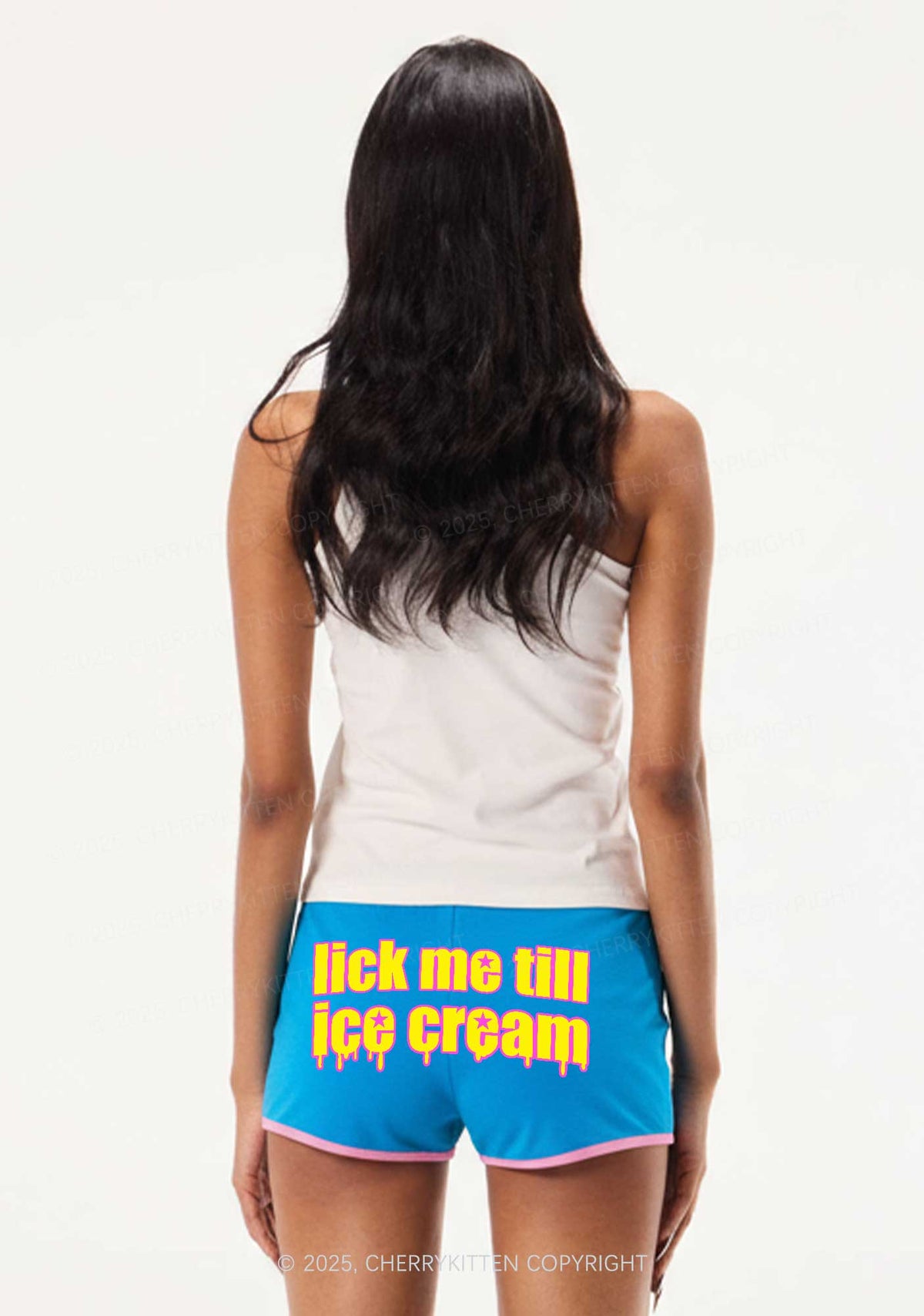 Lick Me Till Ice Cream Y2K Booty Shorts Cherrykitten