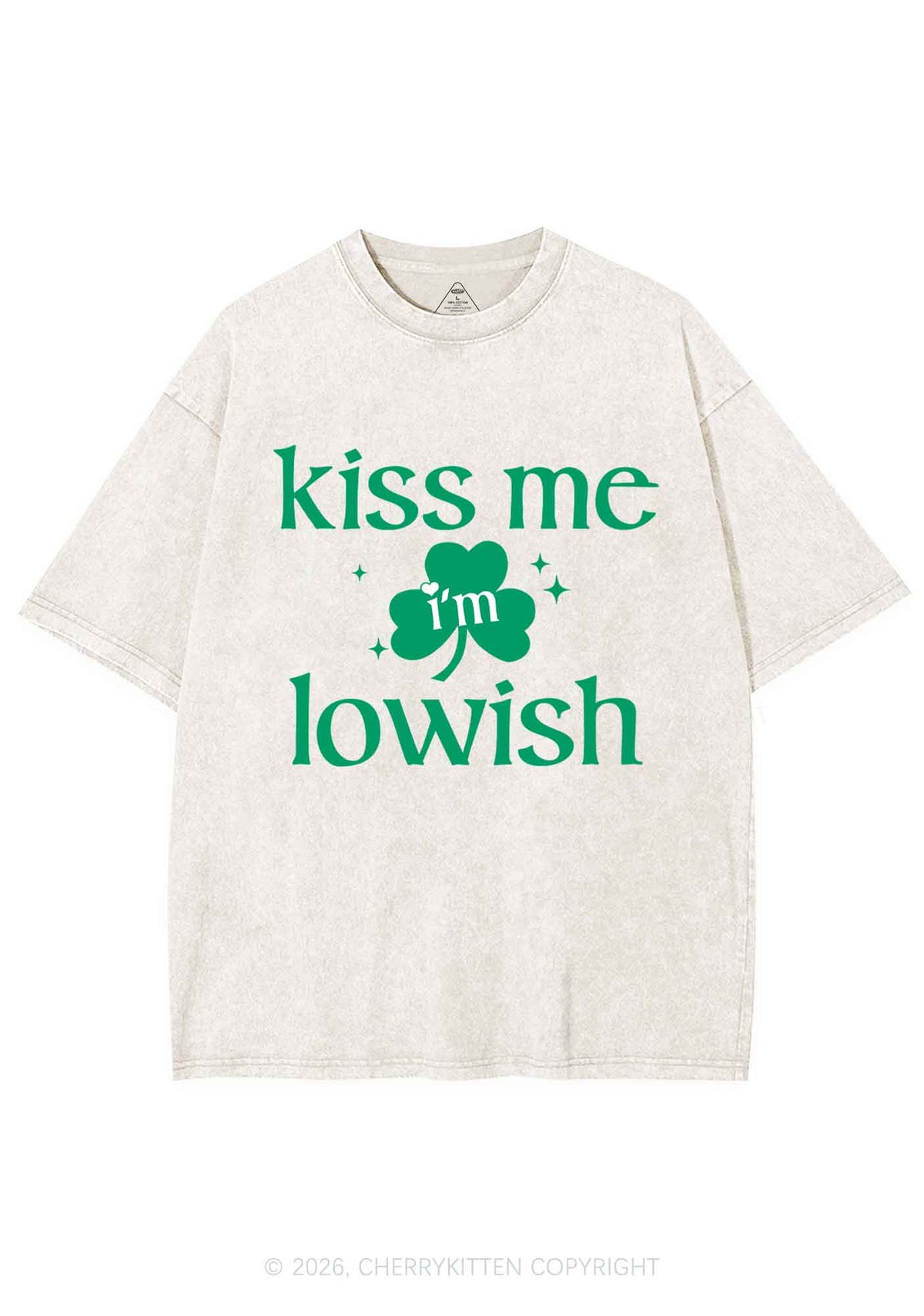 Kiss Me Im Iowish St Patricks Y2K Shirts Washed Tee Cherrykitten