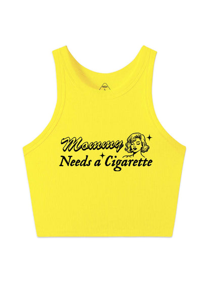 Mommy Needs Cigarette Y2K Crop Tank Top Cherrykitten