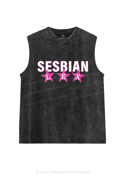Sesbian Lex Pride Y2K Washed Muscle Tank Cherrykitten