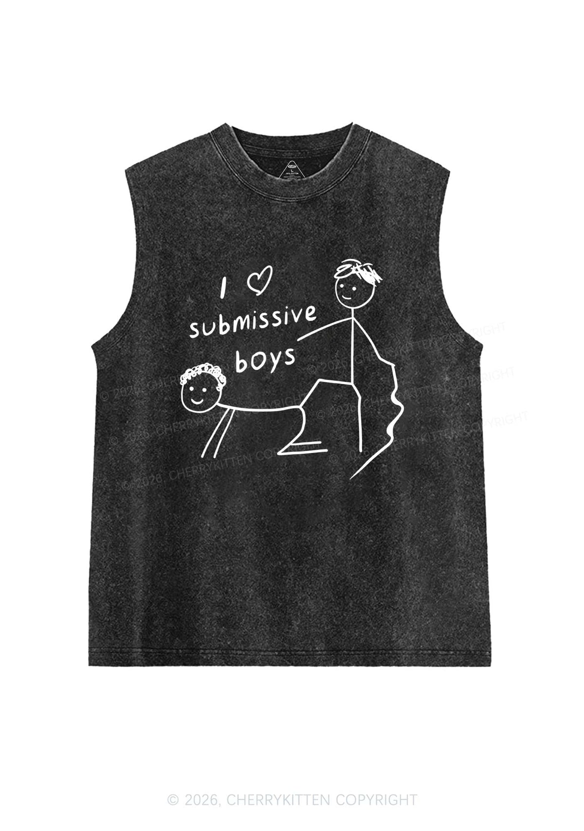 I Love S Gay Boys Pride Y2K Washed Muscle Tank Cherrykitten