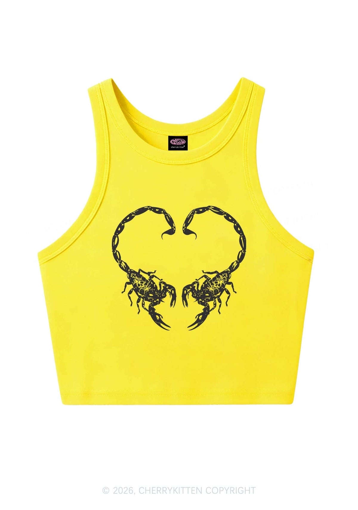 Skull Scorpion Heart Y2K Crop Tank Top Cherrykitten