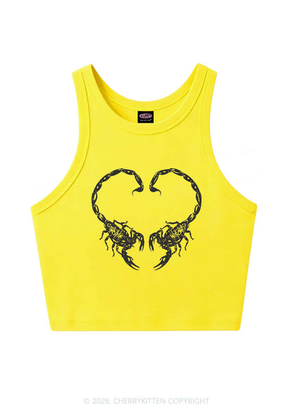 Skull Scorpion Heart Y2K Crop Tank Top Cherrykitten