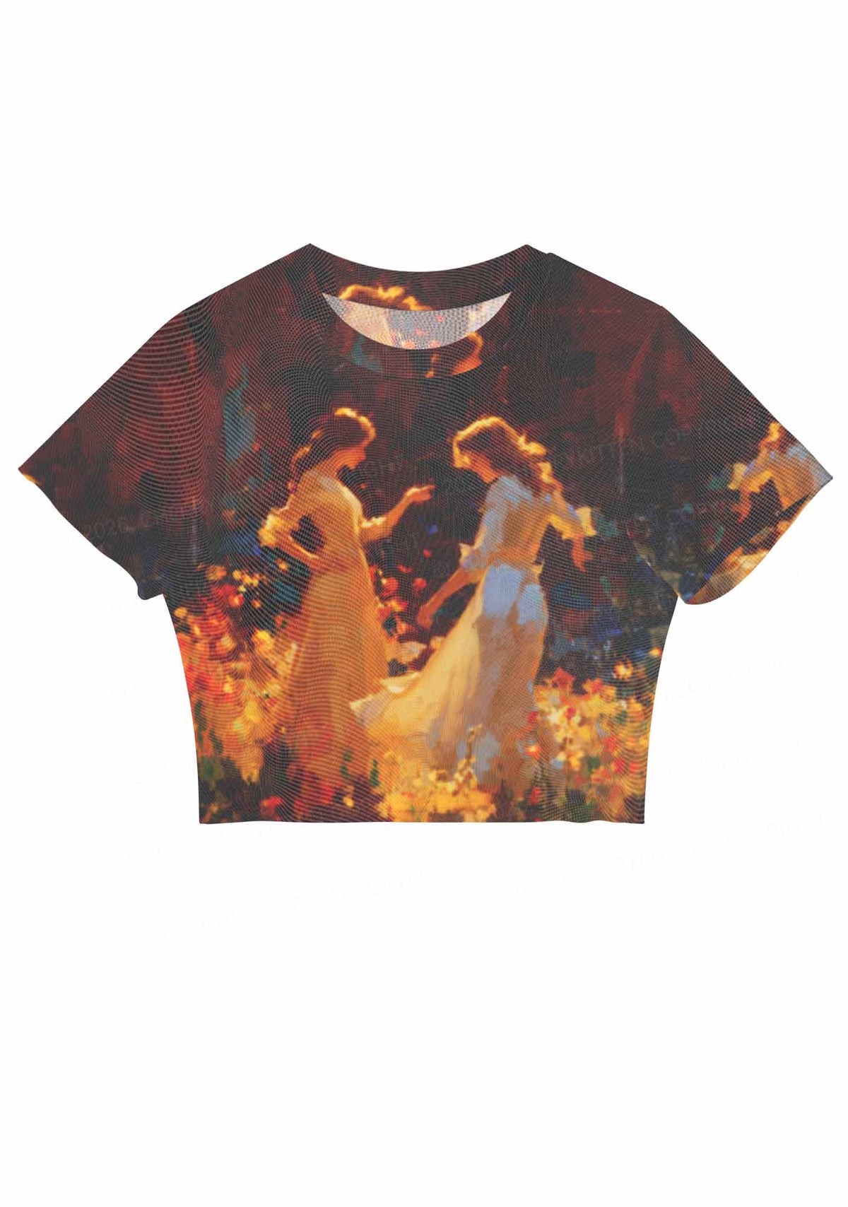 Dancing In Garden Pride Y2K Mesh Crop Top Cherrykitten