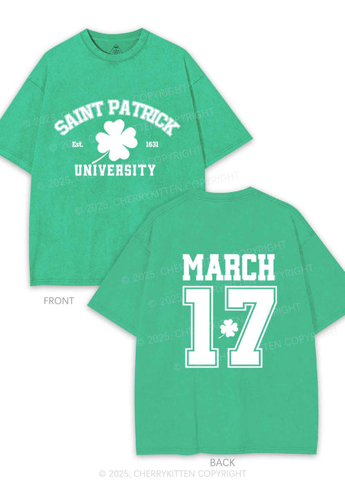Saint Patrick University Two Sides St Patricks Y2K Shirts Washed Tee Cherrykitten
