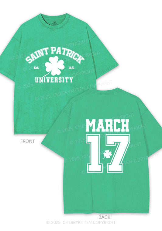Saint Patrick University Two Sides St Patricks Y2K Shirts Washed Tee Cherrykitten