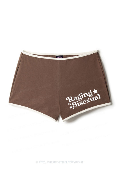 Raging Bisexual Pride Y2K Booty Shorts Cherrykitten