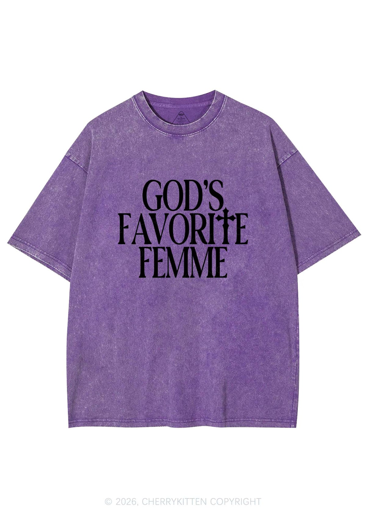 Gods Favorite Femme Pride Y2K Shirts Washed Tee Cherrykitten