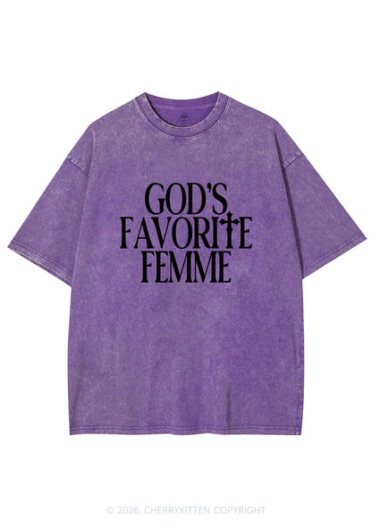 Gods Favorite Femme Pride Y2K Shirts Washed Tee Cherrykitten