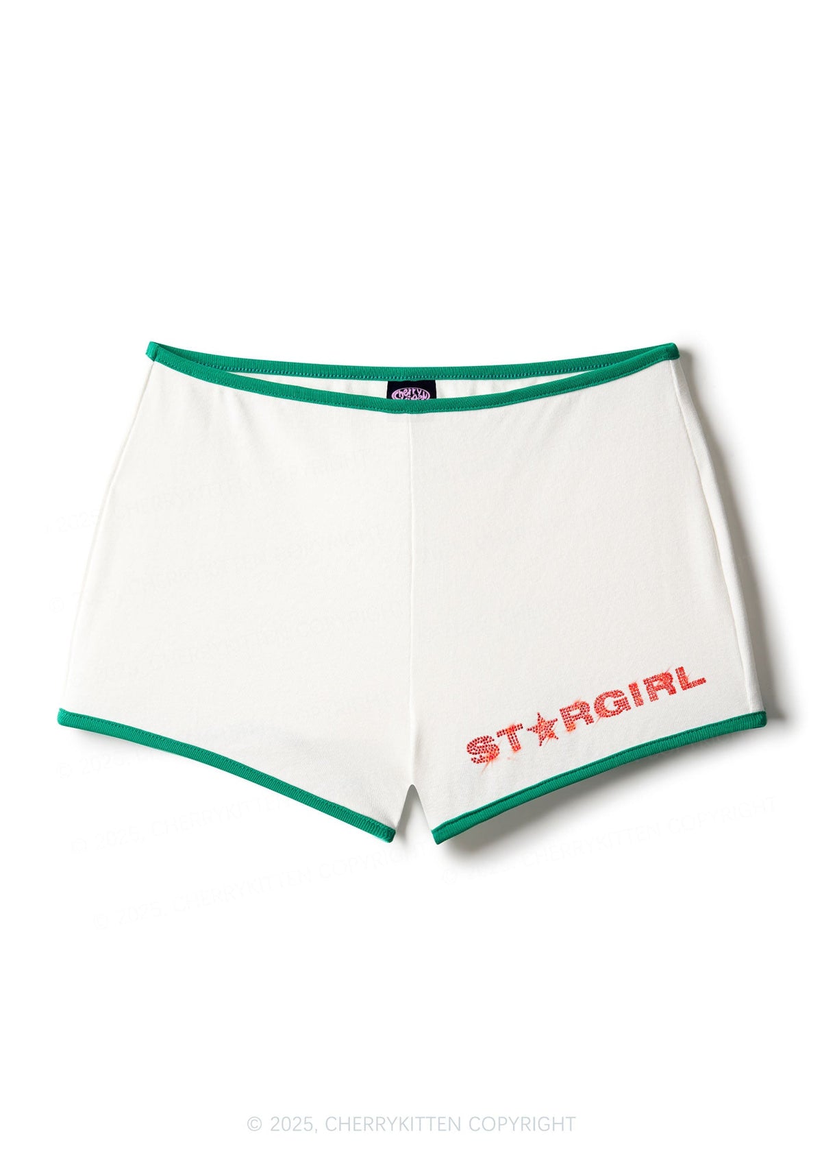 Rhinestone Red Stargirl Y2K Booty Shorts Cherrykitten