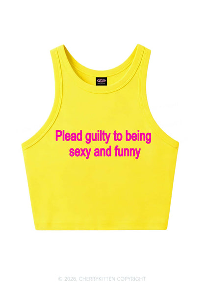 Plead Guilty To Being Funny Y2K Crop Tank Top Cherrykitten