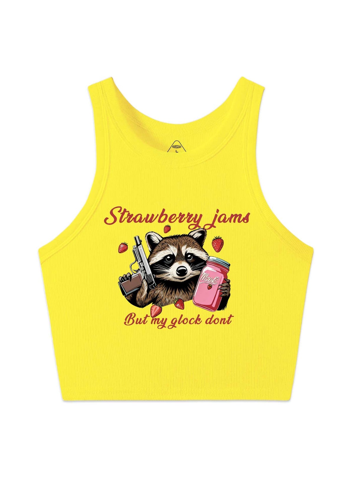 Strawberry Jams Raccoon Y2K Crop Tank Top Cherrykitten