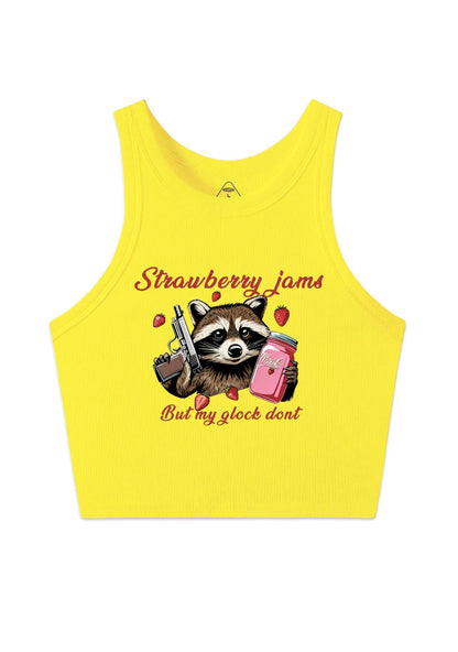 Strawberry Jams Raccoon Y2K Crop Tank Top Cherrykitten