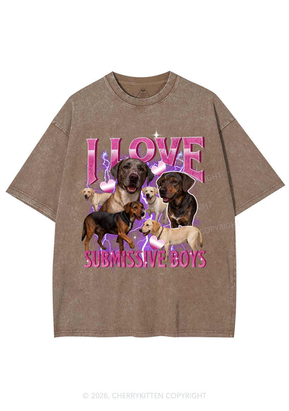 I Love S Dogs Y2K Shirts Washed Tee Cherrykitten