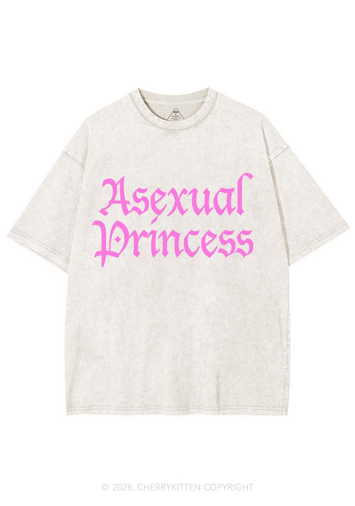 Asexual Princess Pride Y2K Shirts Washed Tee Cherrykitten