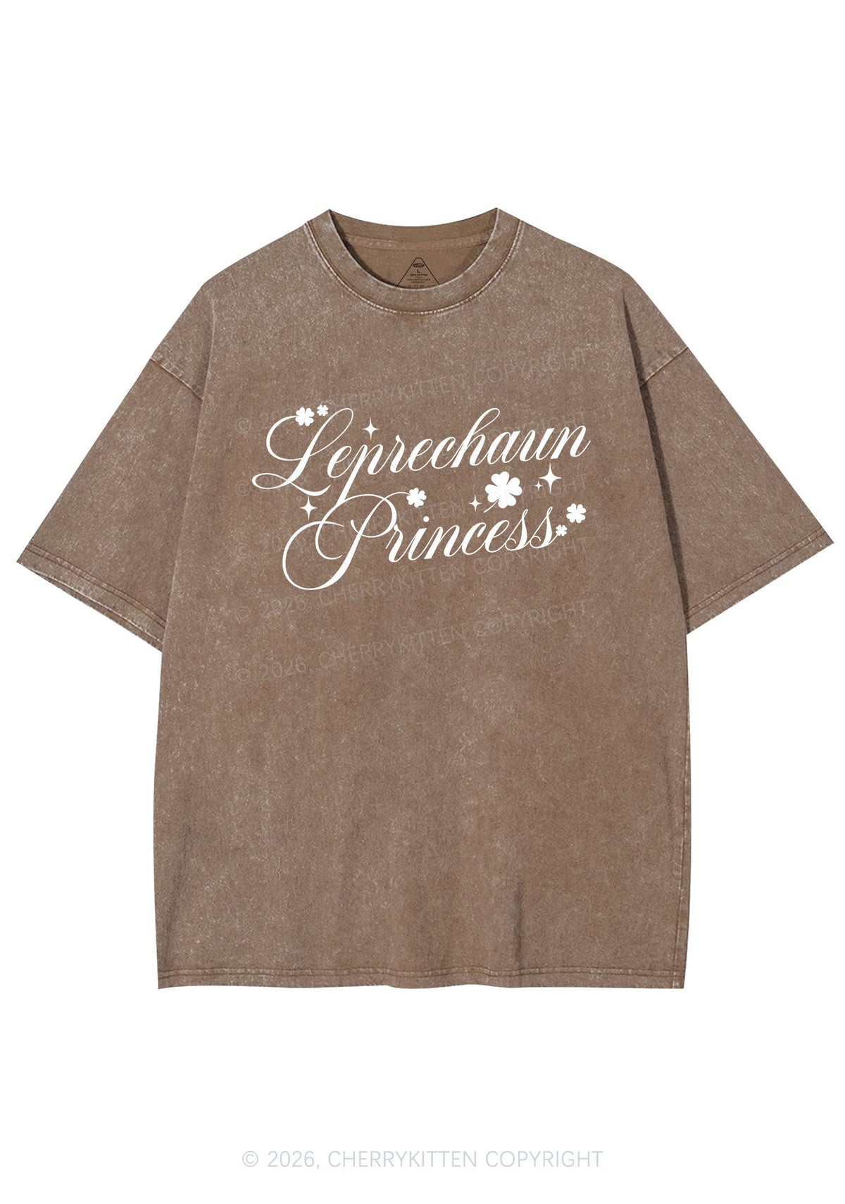 Leprechaun Princess St Patricks Y2K Shirts Washed Tee Cherrykitten
