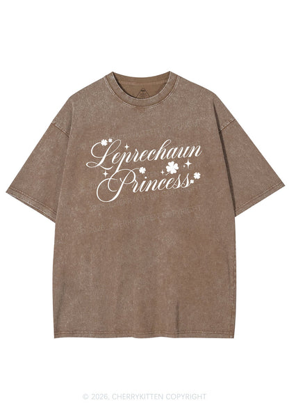 Leprechaun Princess St Patricks Y2K Shirts Washed Tee Cherrykitten