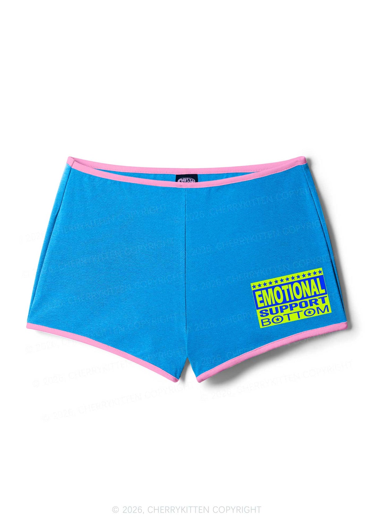 Emotional Support Bottom Pride Y2K Booty Shorts Cherrykitten