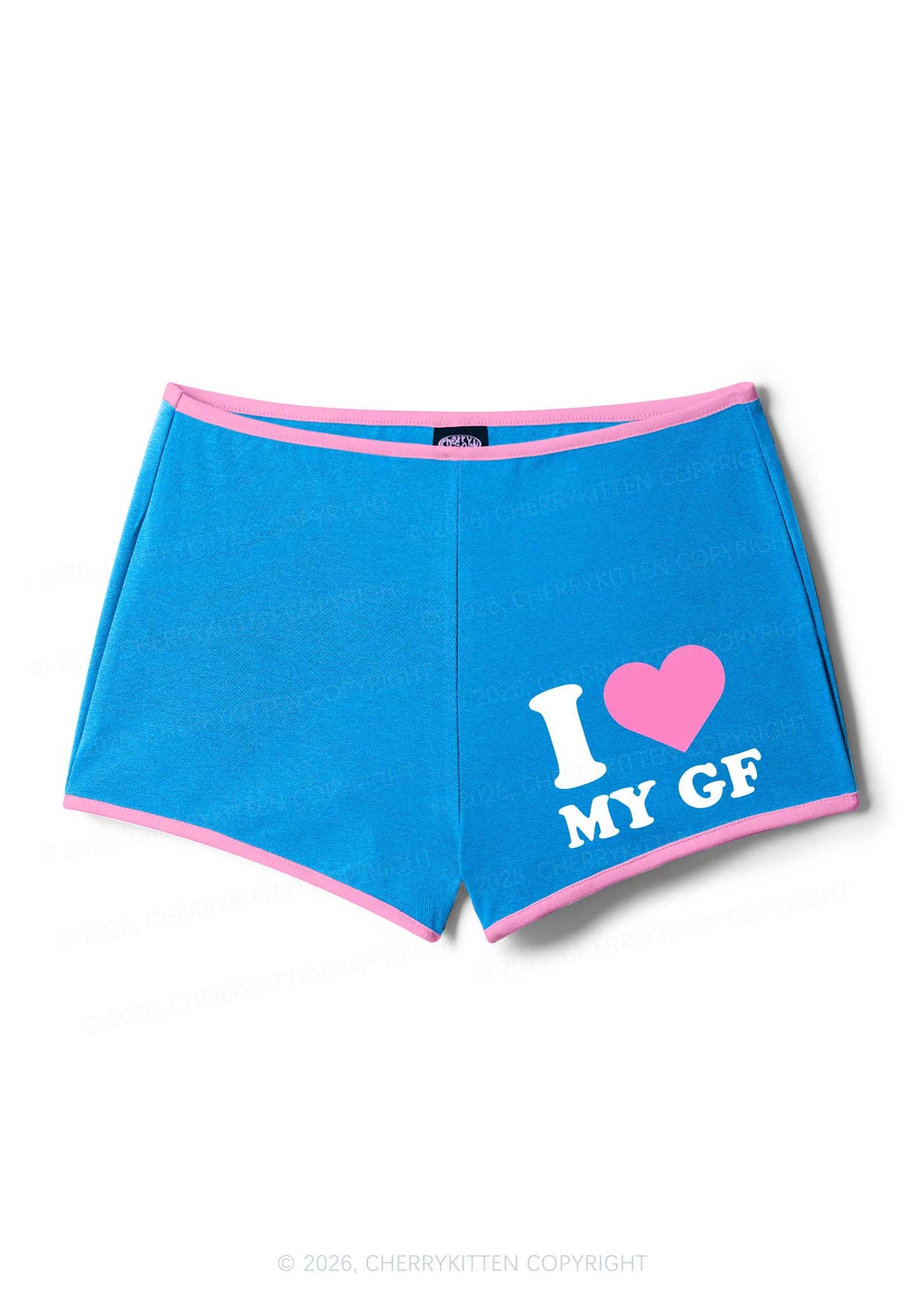 I Love My GF Valentine's Day Y2K Booty Shorts Cherrykitten