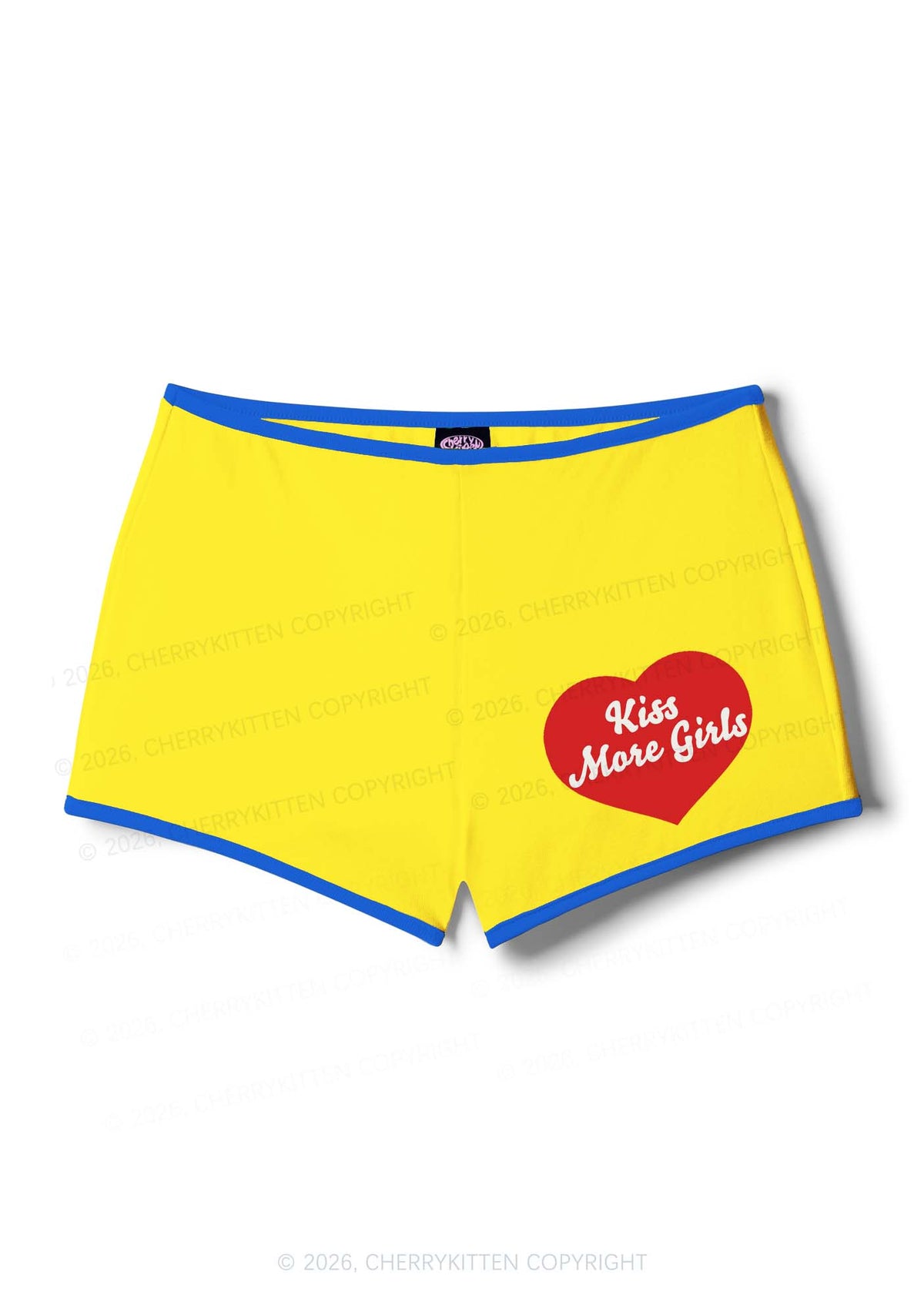 Kiss More Girls Pride Y2K Booty Shorts Cherrykitten