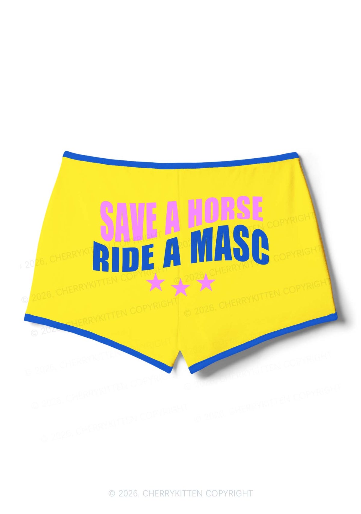 Save Horse Ride Masc Pride Y2K Booty Shorts Cherrykitten