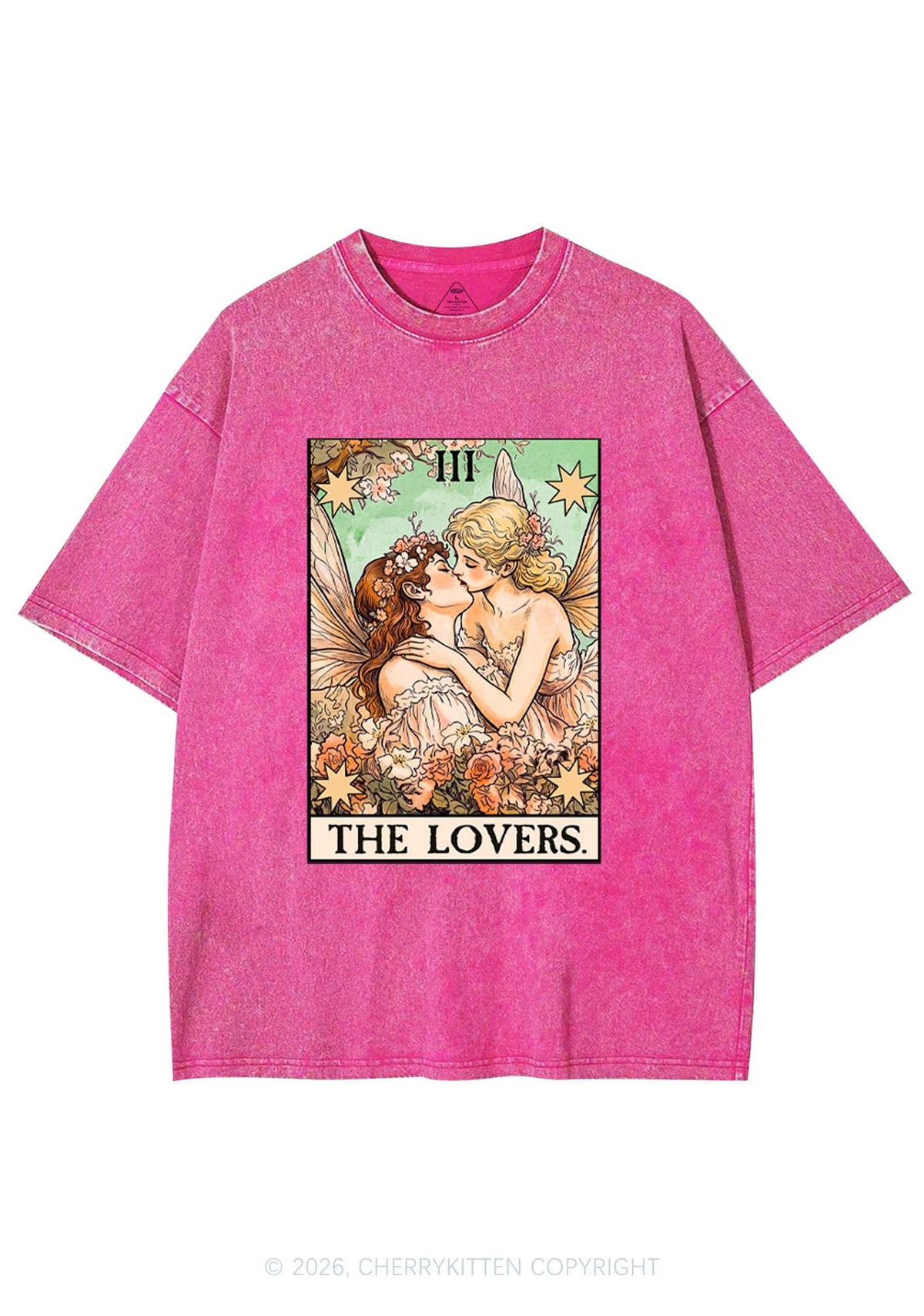 Fairykiss Lovers Tarot Pride Y2K Shirts Washed Tee Cherrykitten