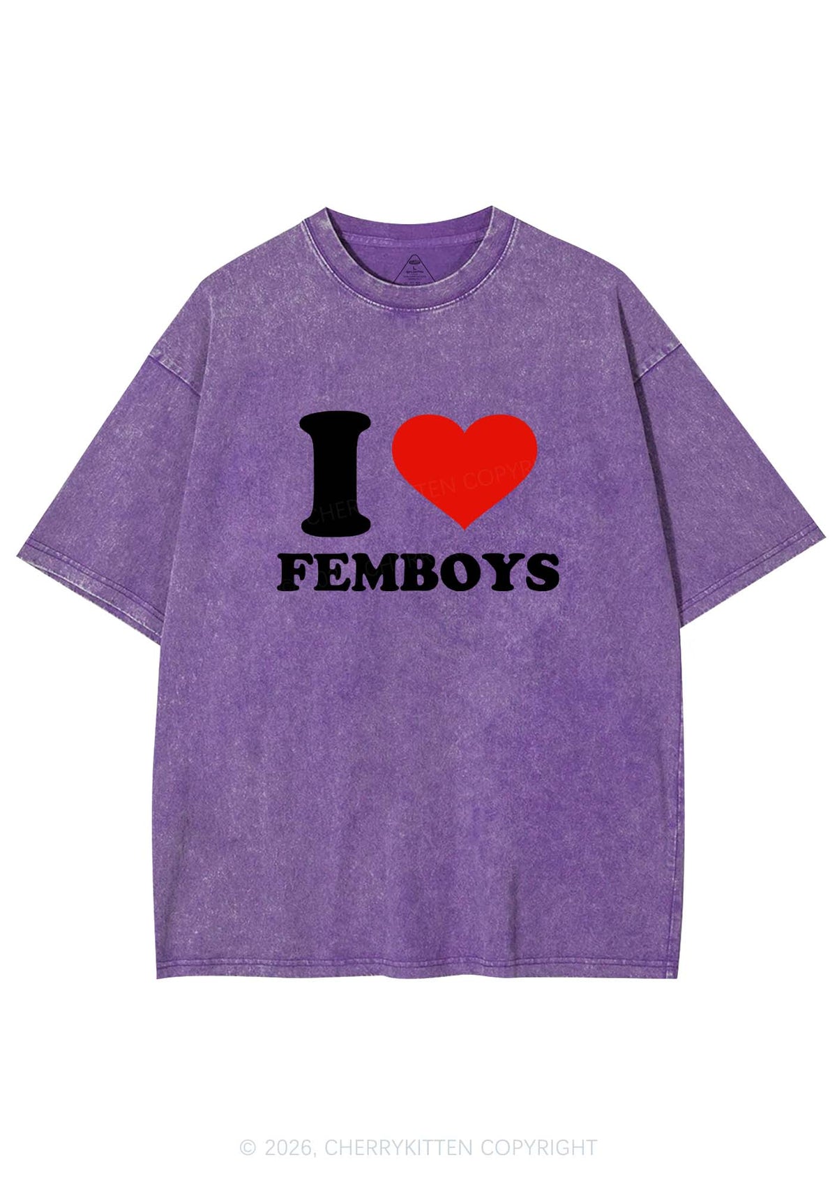 I Love Femboys Pride Y2K Shirts Washed Tee Cherrykitten