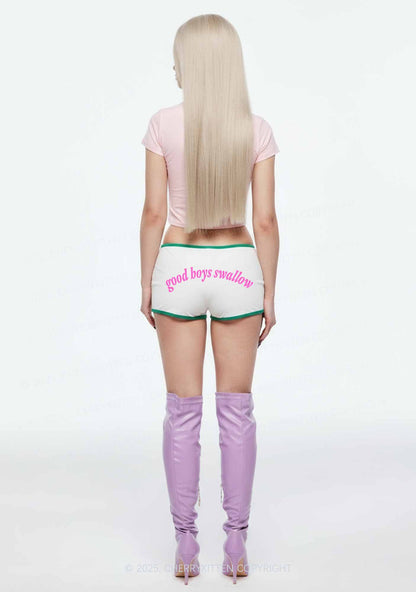 Good Boys Swallow Y2K Booty Shorts Cherrykitten