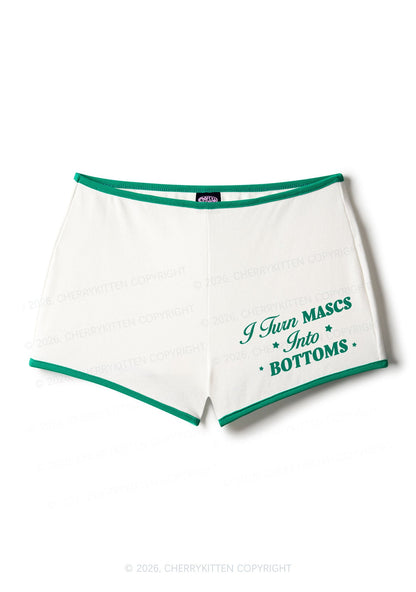 I Turn Mascs Into Bottoms Pride Y2K Booty Shorts Cherrykitten