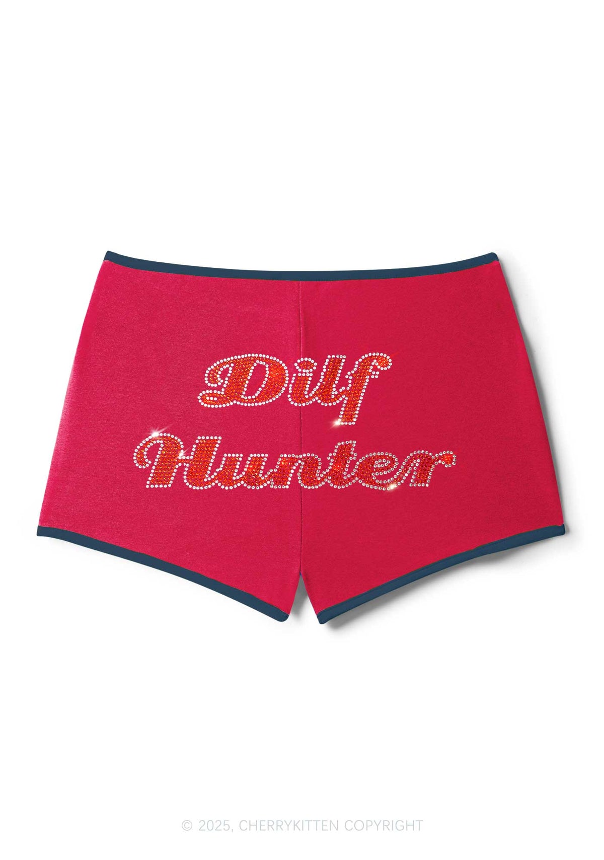 Rhinestone Green Hunter Y2K Booty Shorts Cherrykitten