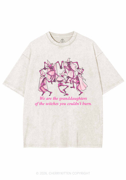 Halloween Granddaughters Of The Witches Y2K Shirts Washed Tee Cherrykitten