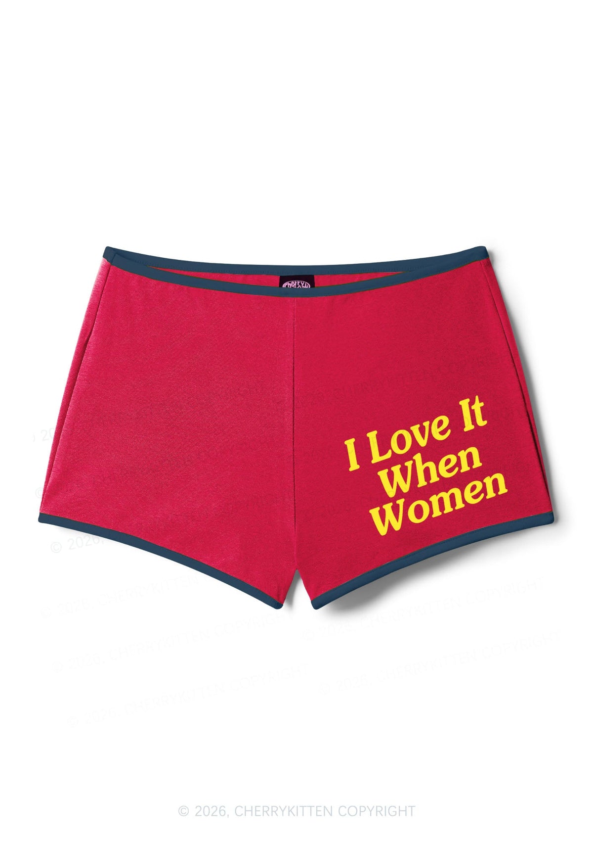 I Love It When Women Pride Y2K Booty Shorts Cherrykitten