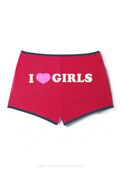I Love Girls Pride Y2K Booty Shorts Cherrykitten
