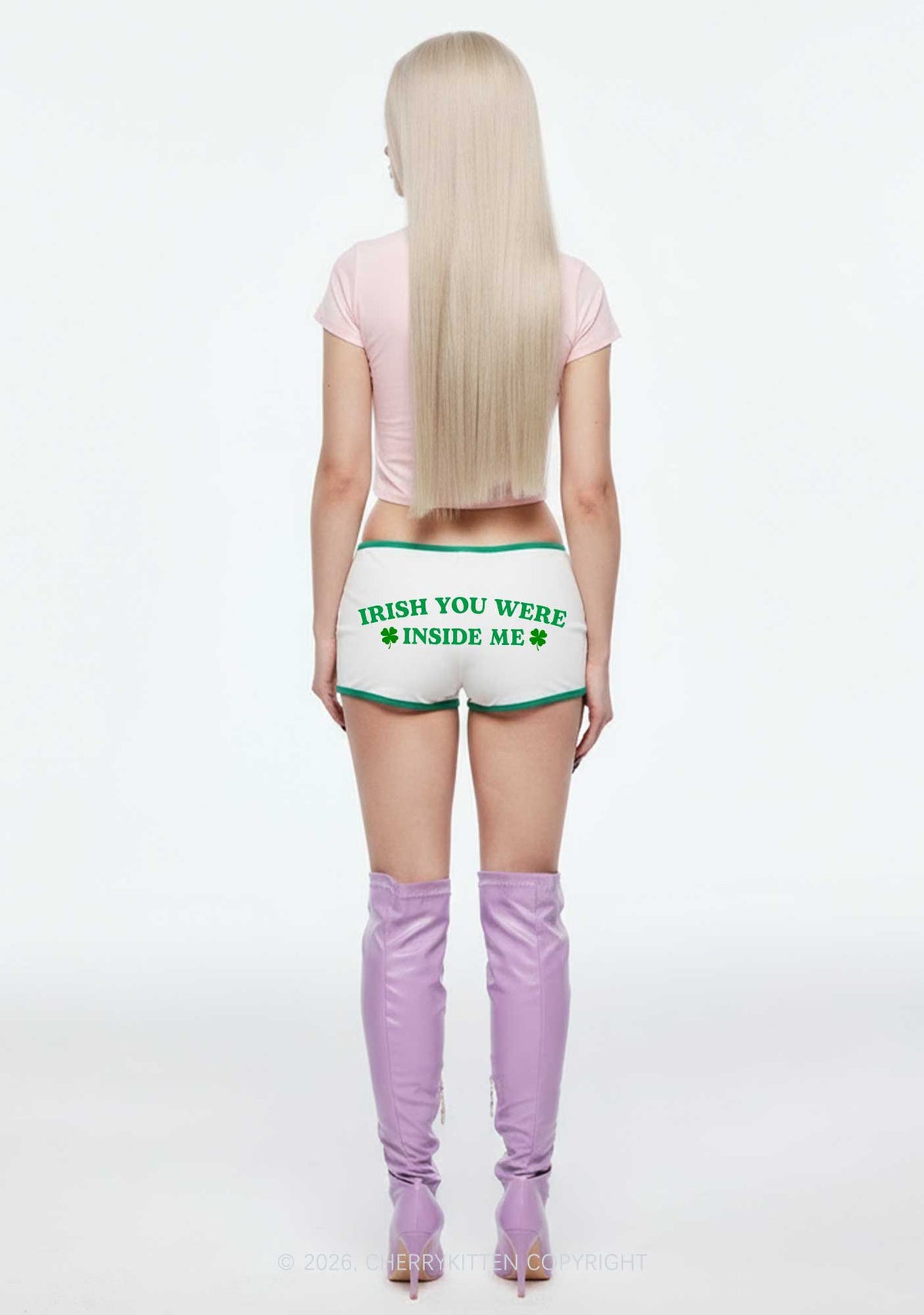 Irish Inside Me St Patricks Y2K Booty Shorts Cherrykitten