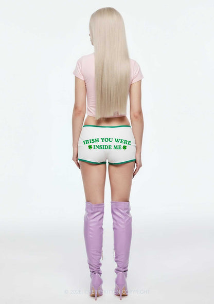 Irish Inside Me St Patricks Y2K Booty Shorts Cherrykitten