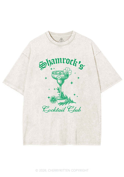 Shamrocks Coctail Club St Patricks Y2K Shirts Washed Tee Cherrykitten